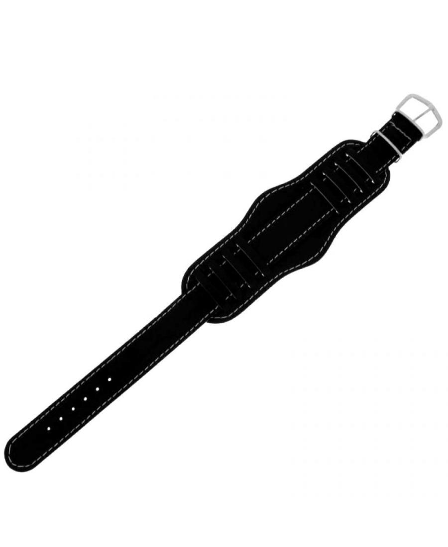 Retro-style watch strap KM1.01.09.18.W Imitation leather czarny Imitacja skóry Czarny 18 mm