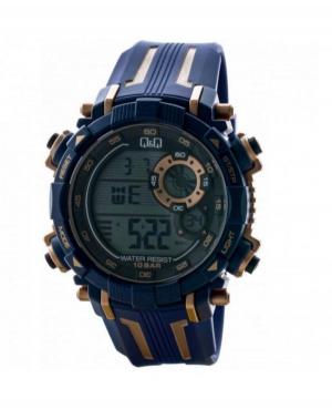 Men Sports Functional Japan Quartz Digital Watch Timer Q&Q M168J804Y Grey Dial 48mm image 1