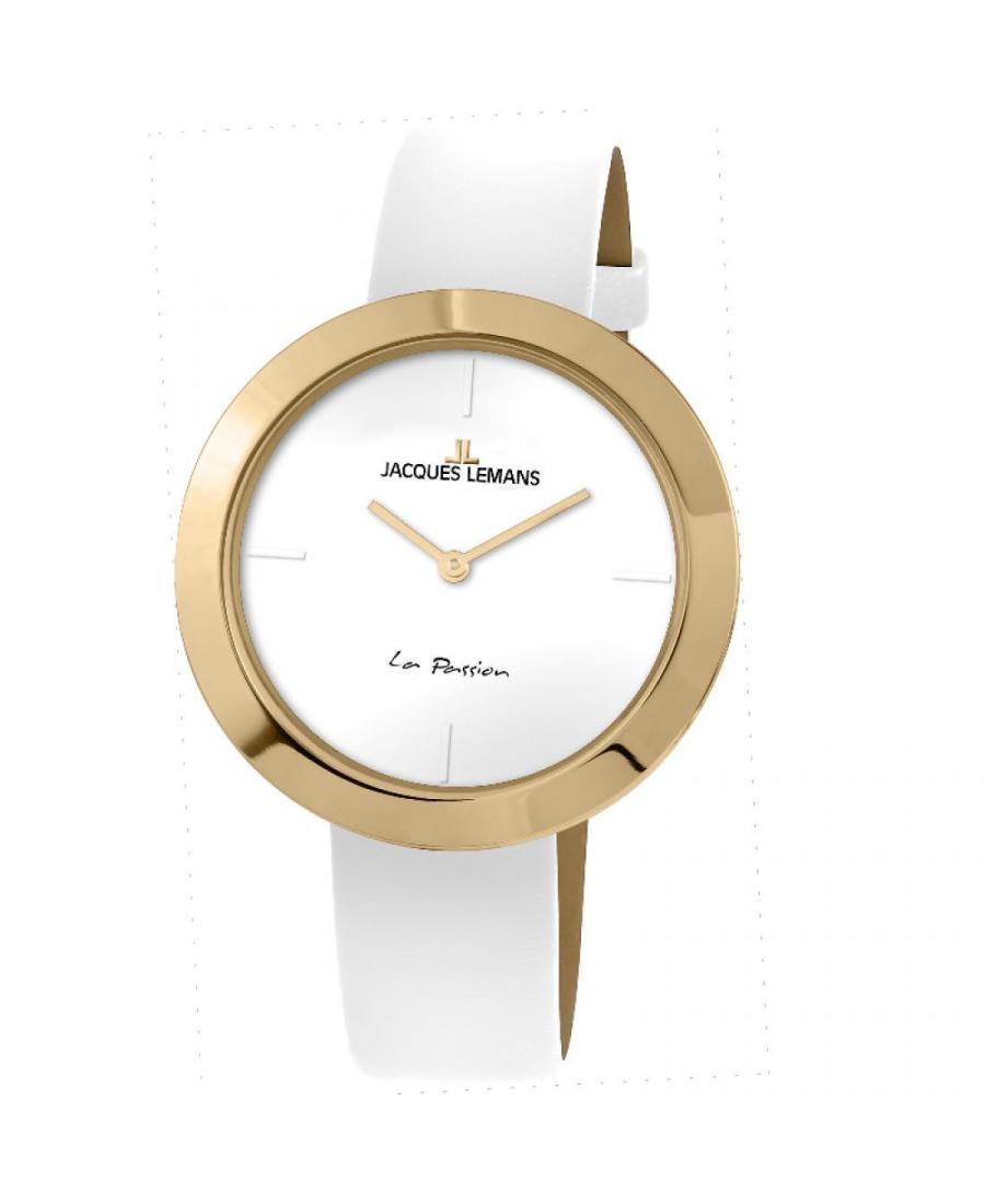 Kobiety Moda klasyczny kwarcowy analogowe Zegarek JACQUES LEMANS 1-2031F Biały Dial 36.6mm