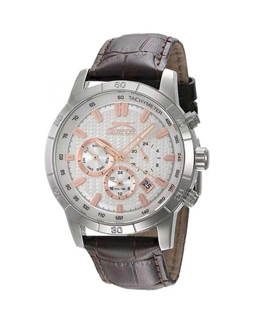 Mężczyźni klasyczny kwarcowy analogowe Zegarek SLAZENGER SL.9.6142.2.01 Srebrna Dial 44mm