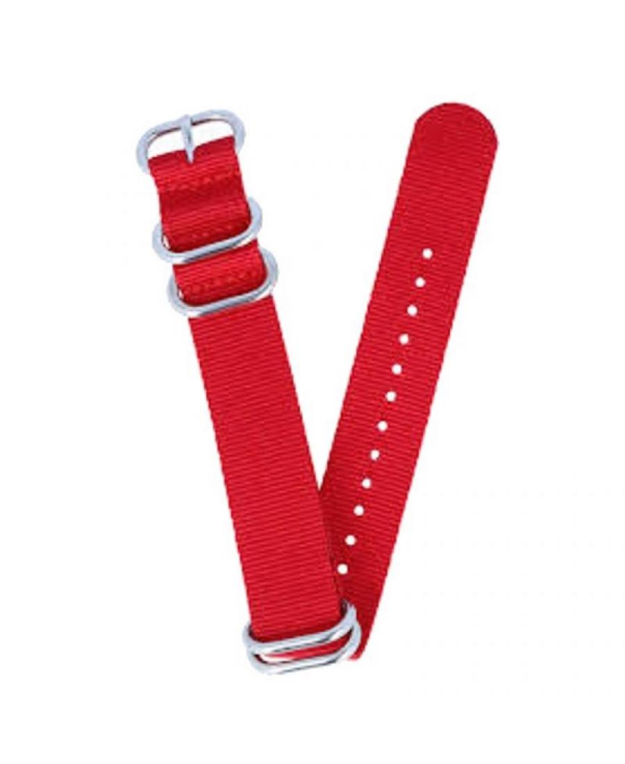 Watch Strap Diloy 409.06.22 Textile Red 22 mm