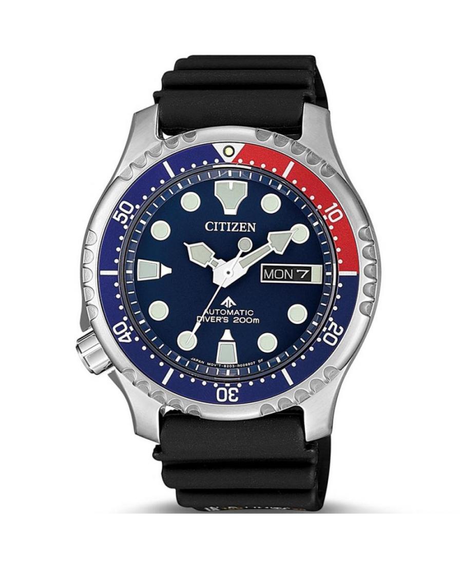 Mężczyźni sportowy Diver Japonia automatyczny analogowe Zegarek CITIZEN NY0086-16LE Niebieska Dial 42mm