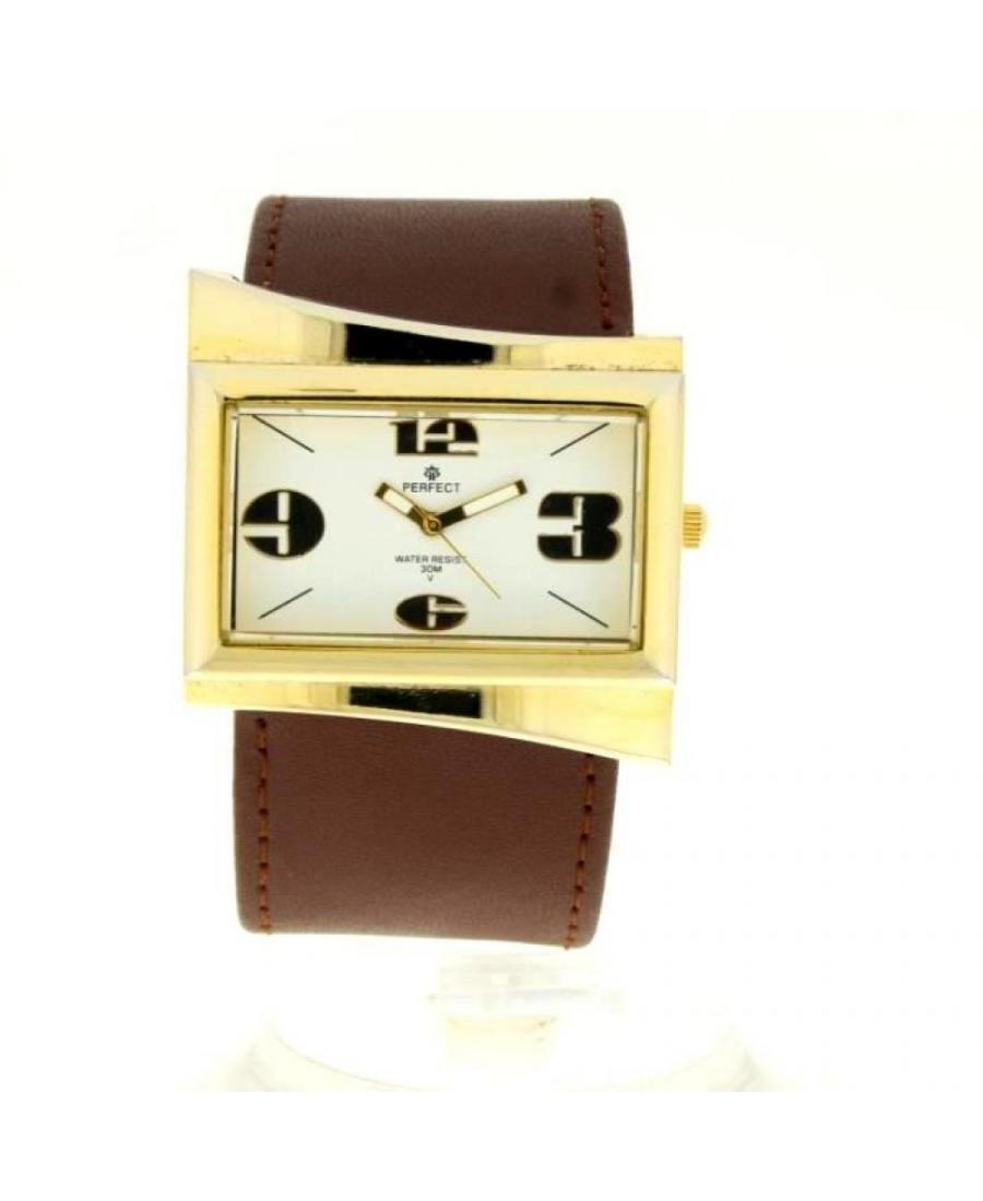 Kobiety klasyczny kwarcowy analogowe Zegarek PERFECT PRF-K06-075 Biały Dial 37mm