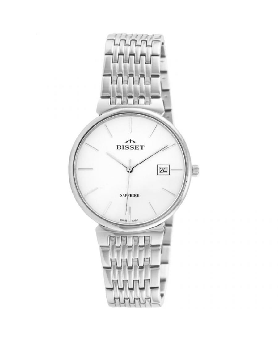 Men Swiss Classic Quartz Watch Bisset BSDF03SISX03BX White Dial