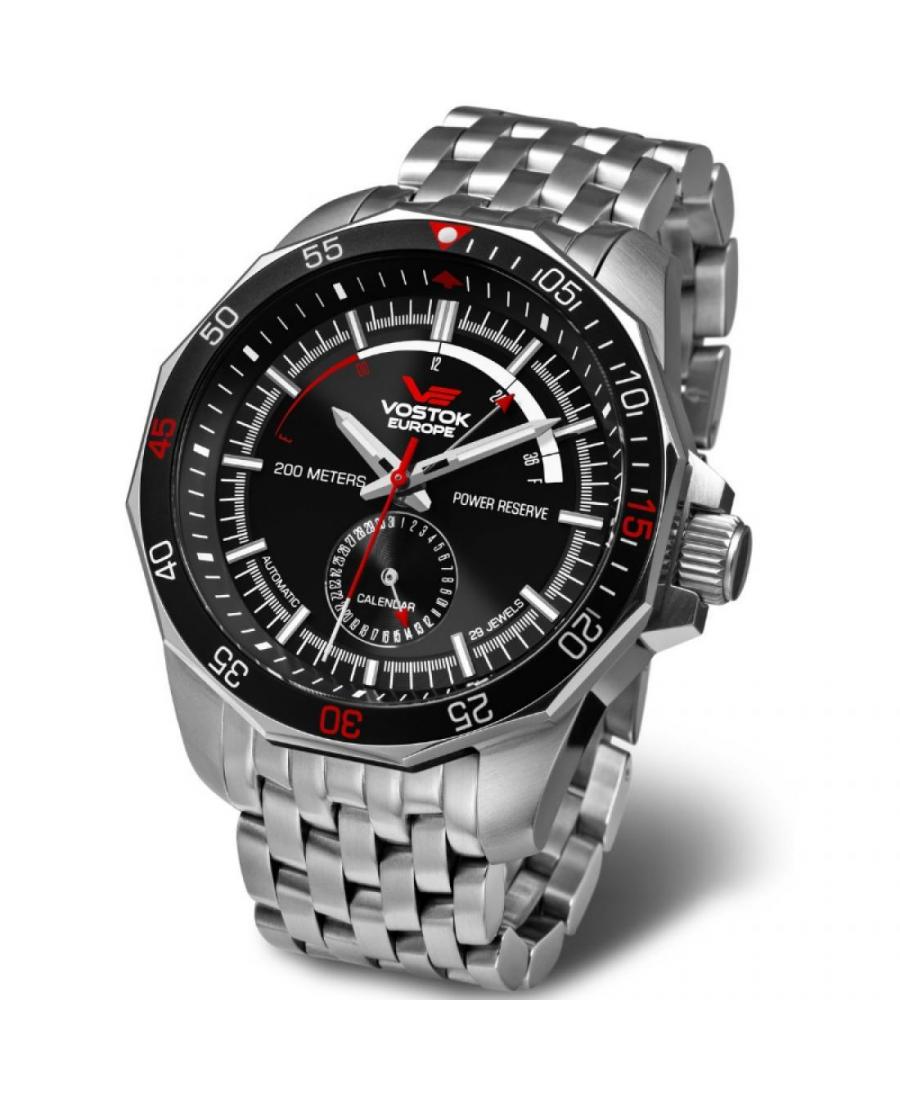 Mężczyźni Diver automatyczny analogowe Zegarek VOSTOK EUROPE NE57-225A563BR Czarny Dial 46mm