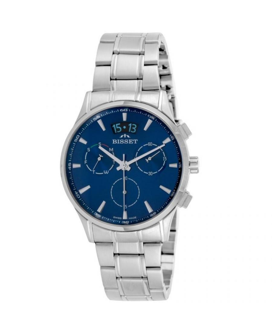 Men Swiss Classic Quartz Watch Bisset BSDF34SIDX05AX Blue Dial