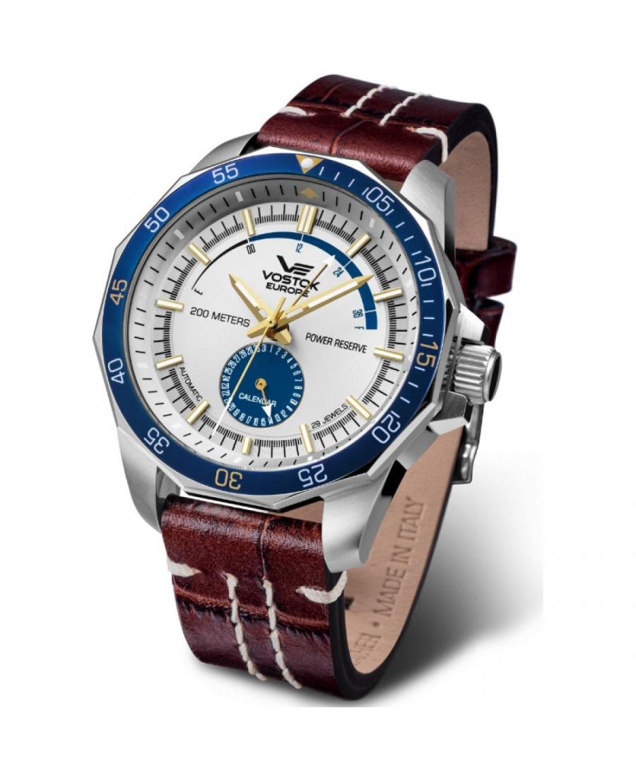 Mężczyźni Diver automatyczny analogowe Zegarek VOSTOK EUROPE NE57-225A562 Biały Dial 46mm