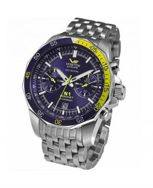 Mężczyźni sportowy Diver kwarcowy analogowe Zegarek VOSTOK EUROPE 6S21-2255253BR Niebieska Dial 46mm