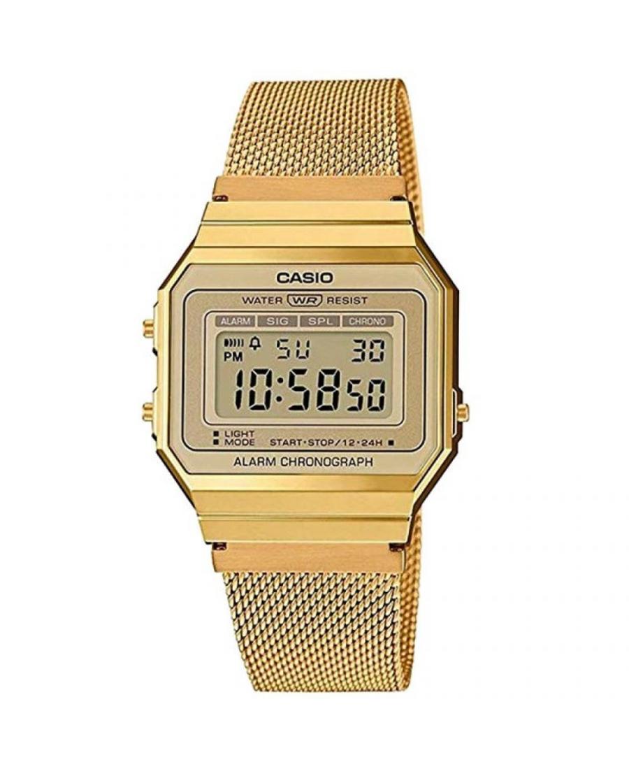 Men Japan Functional Quartz Watch Casio A700WEMG-9AEF Yellow Dial