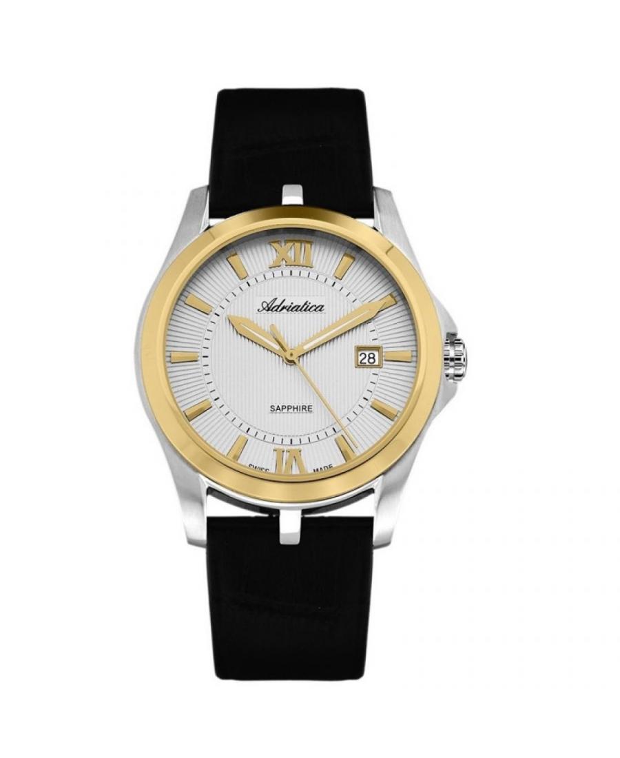 Men Swiss Fashion Quartz Watch Adriatica A8212.2263Q Silver Dial