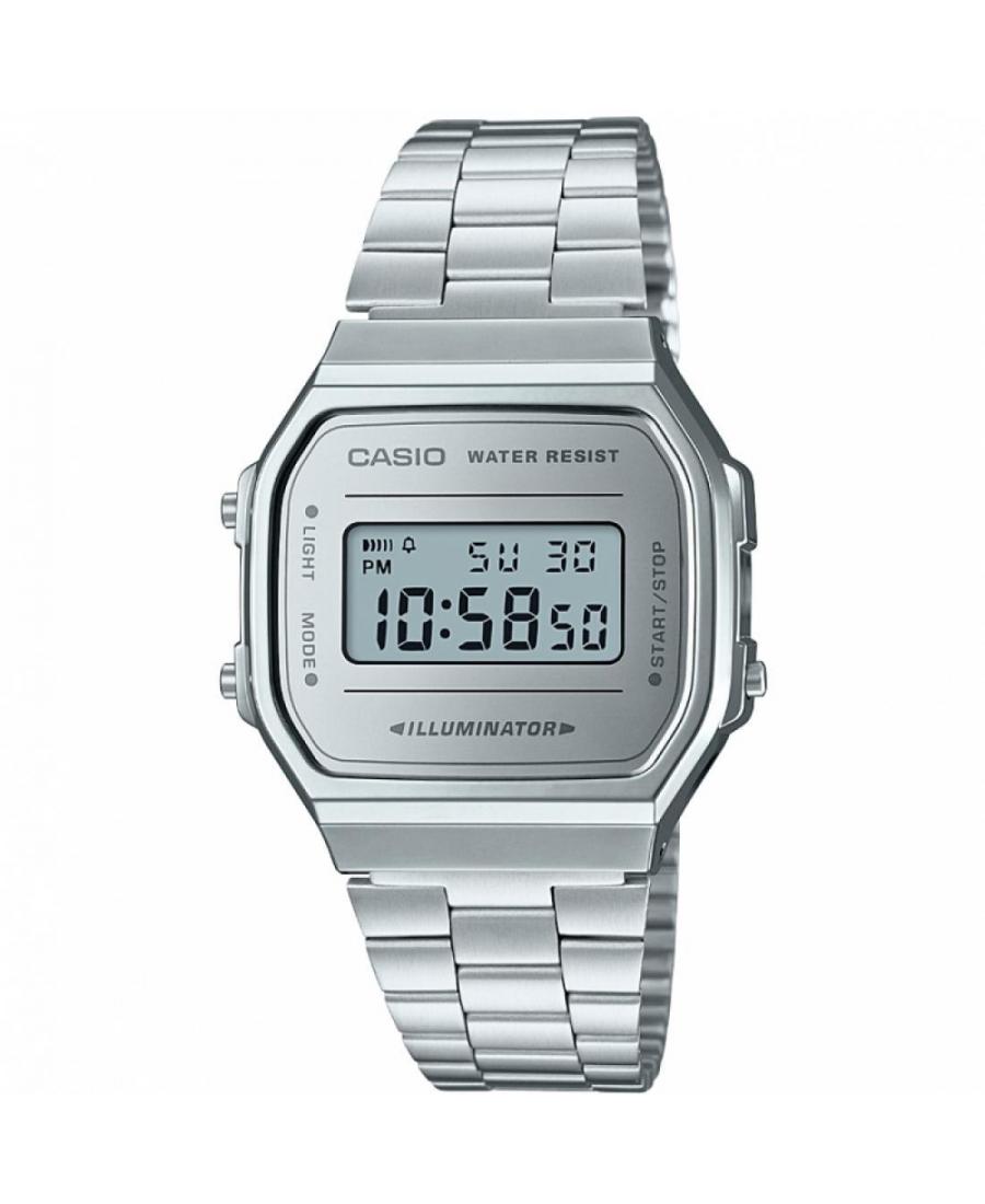 Men Functional Japan Quartz Digital Watch Alarm CASIO A168WEM-7EF Silver Dial 37mm