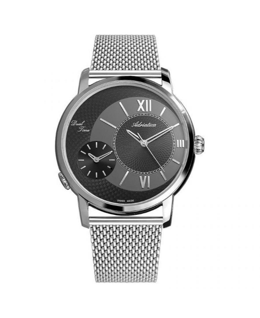 Мужские Швейцарские Fashion Кварцевый Часы Adriatica A8146.5166Q Серый Циферблат
