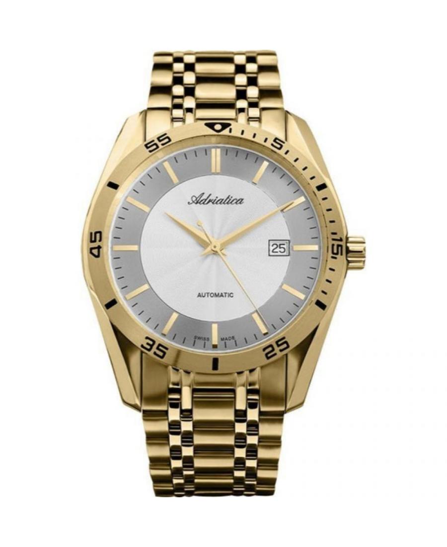 Мужские Швейцарские Fashion Automatic Часы Adriatica A8202.1113A Серебряного цвета Циферблат