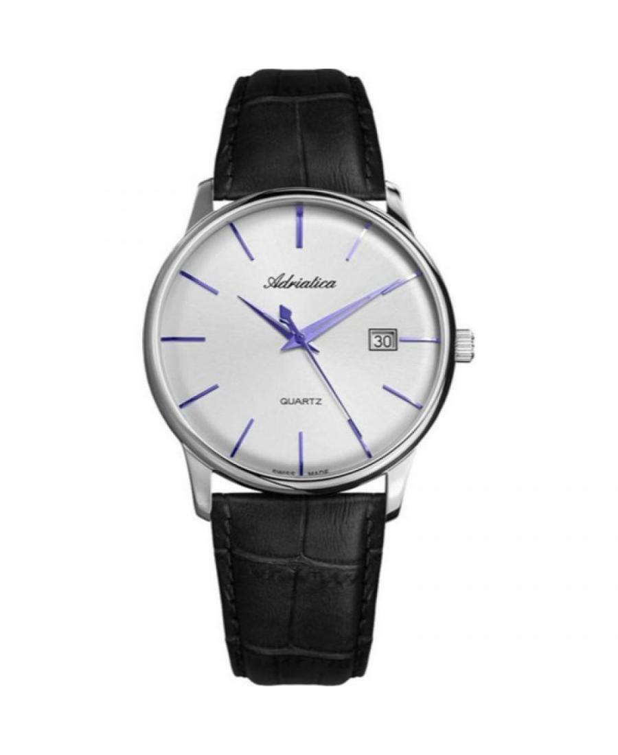 Men Swiss Classic Quartz Watch Adriatica A8242.52B3Q Silver Dial