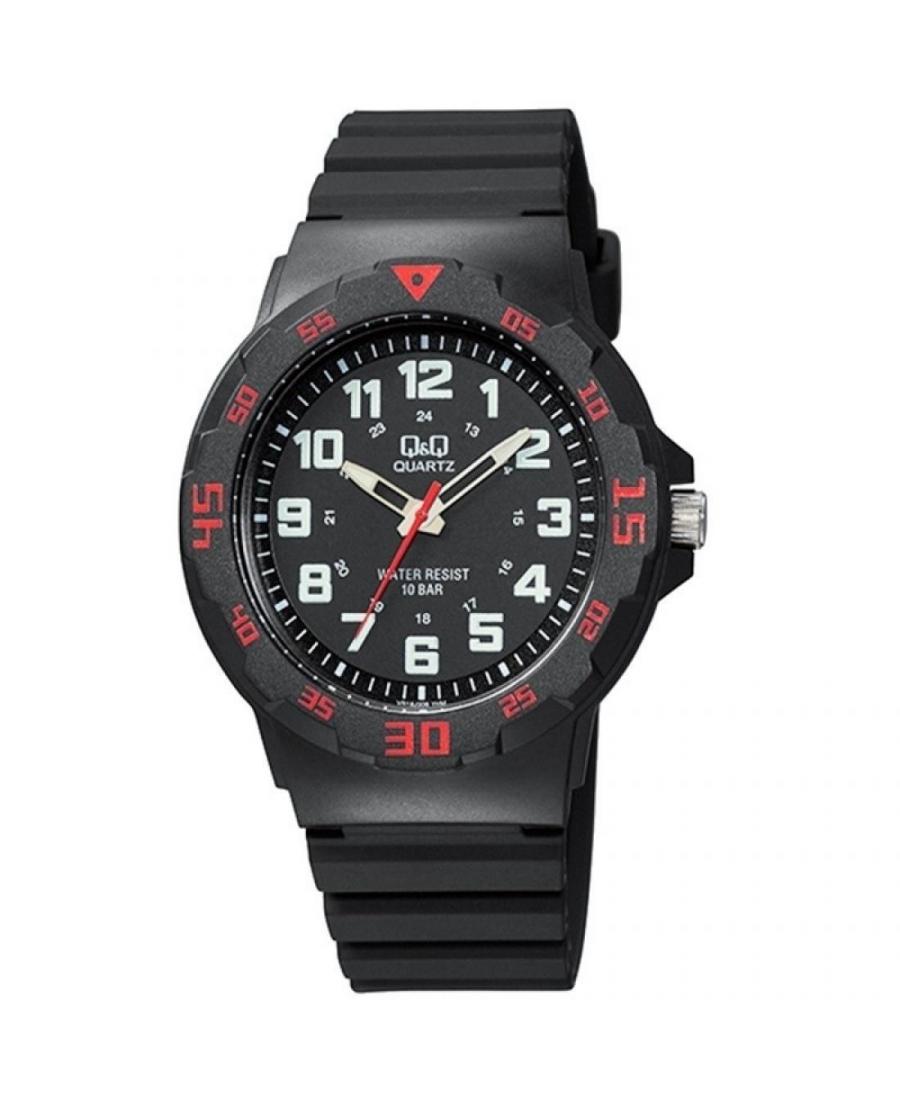 Mężczyźni sportowy Japonia kwarcowy analogowe Zegarek Q&Q VR18J006Y Czarny Dial 43mm