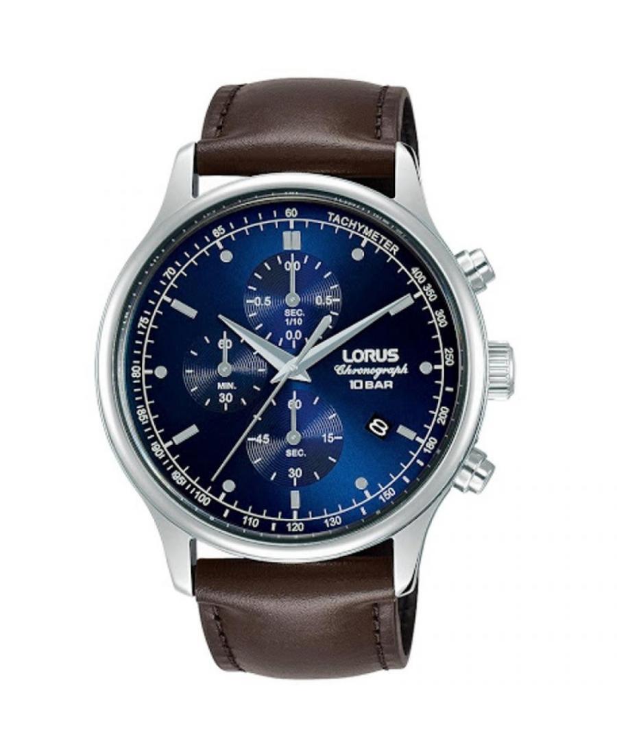 Men Classic Japan Quartz Analog Watch Chronograph LORUS RM313GX-8 Blue Dial 43mm
