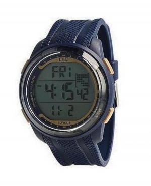 Men Sports Japan Quartz Digital Watch Timer Q&Q M178J802Y Grey Dial 46mm