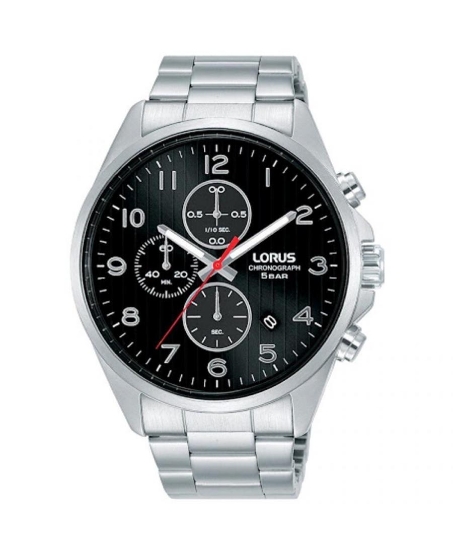 Men Japan Classic Quartz Watch Lorus RM379FX-9 Black Dial