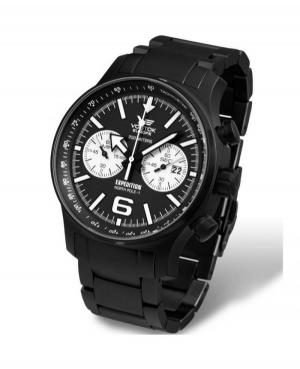 Men Fashion Diver Quartz Analog Watch Chronograph VOSTOK EUROPE 6S21-5954199BR Black Dial 47mm