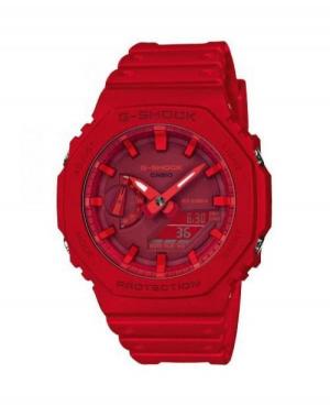 Men Sports Functional Diver Japan Quartz Digital Watch Timer CASIO GA-2100-4AER G-Shock Red Dial 48mm