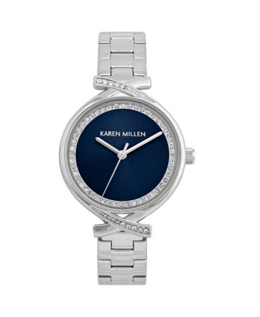 Women Fashion Quartz Watch Karen Millen KM187SM Blue Dial