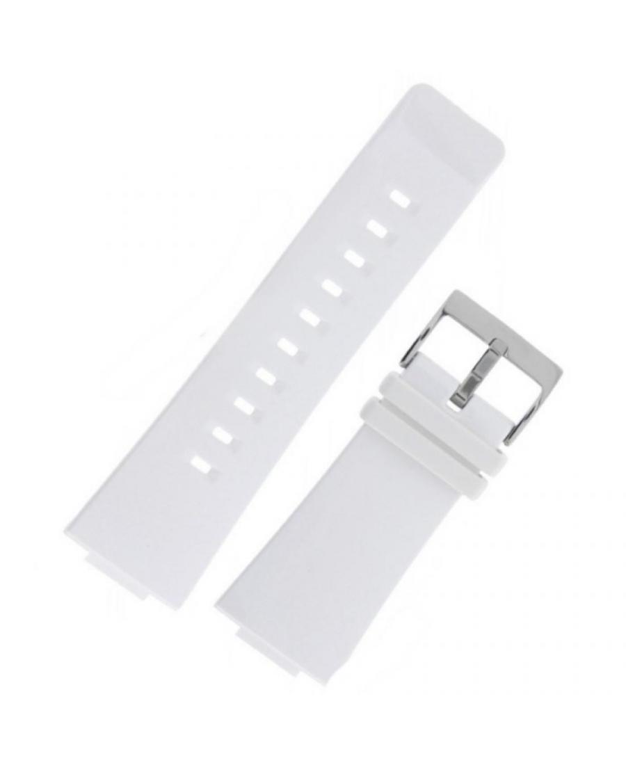 Watch Strap CASIO 10316343 Plastic / Rubber Tworzywo sztuczne/guma Biały 15 mm
