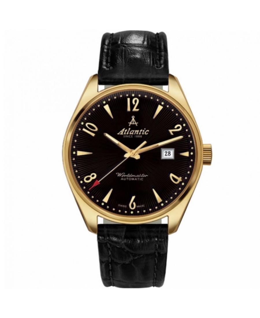 Мужские Классические Luxury Швейцарские Automatic Часы ATLANTIC 51752.45.65G Черный Dial 40mm