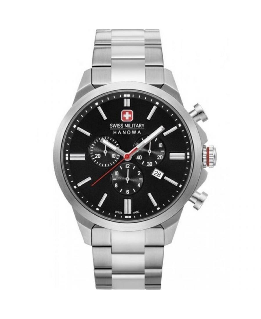 Men Functional Swiss Quartz Analog Watch Chronograph SWISS MILITARY HANOWA 06-5332.04.007 Black Dial 45mm