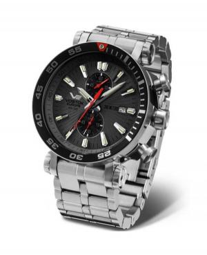 Men Classic Luxury Quartz Analog Watch Chronograph VOSTOK EUROPE VK61-575A588BR Grey Dial 48mm