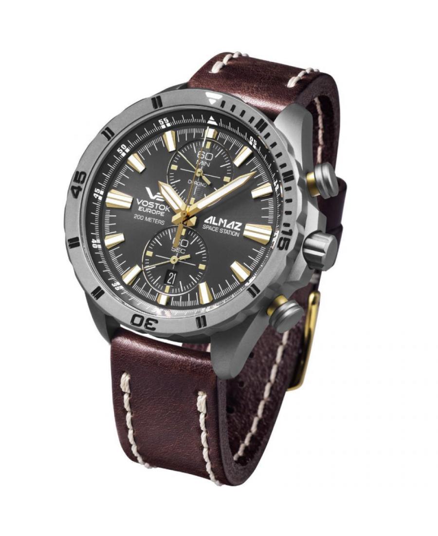 Mężczyźni Moda Diver kwarcowy analogowe Zegarek Chronograf VOSTOK EUROPE 6S11-320H521 Czarny Dial 47mm