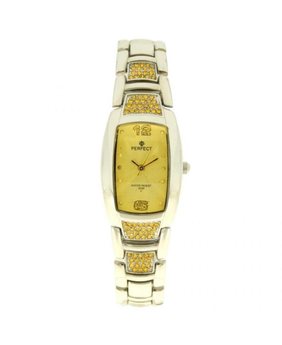 Women Classic Quartz Watch Perfect PRF-K10-018 Yellow Dial