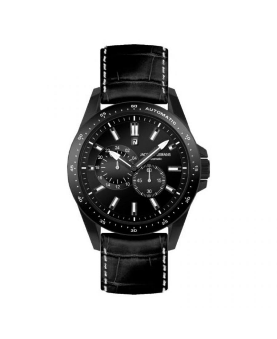 Men Fashion Automatic Watch Jacques Lemans 1-1775D Black Dial