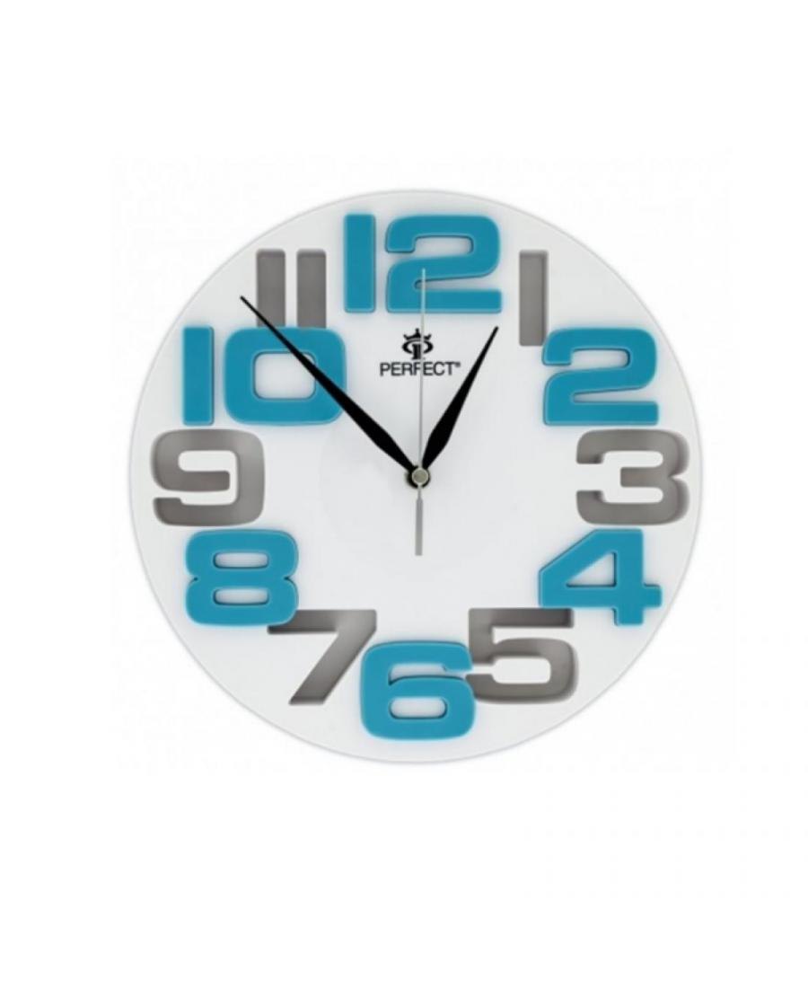 Clock PERFECT WL689A WHITE/BLUE Plastic Plastik Tworzywo Sztuczne Biały