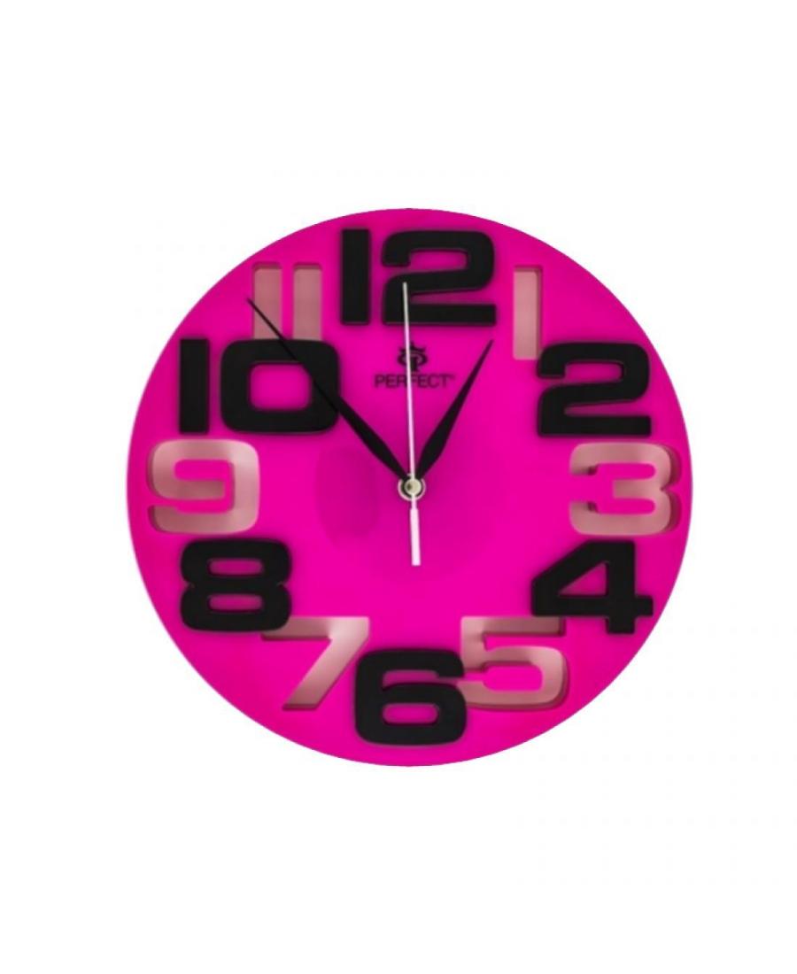 Clock PERFECT WL689A PINK/BLACK Plastic Pink