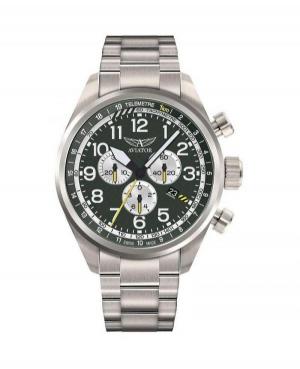 Men Sports Swiss Quartz Watch Chronograph AVIATOR V.2.25.7.171.5 Green Dial 45mm