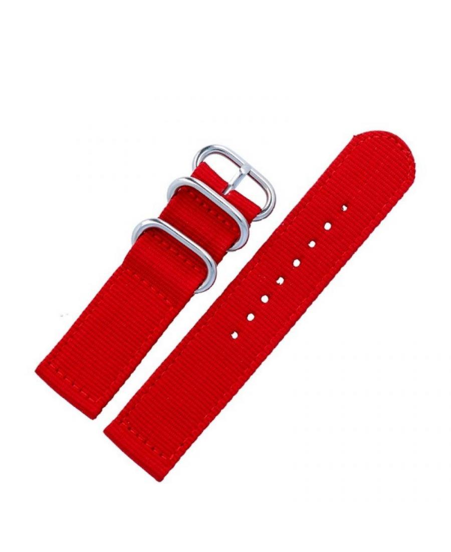 Watch Strap Diloy 408.06.18 Textile Tekstylia Czerwony 18 mm