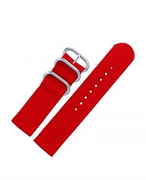 Watch Strap Diloy 408.06.22 Textile Tekstylia Czerwony 22 mm