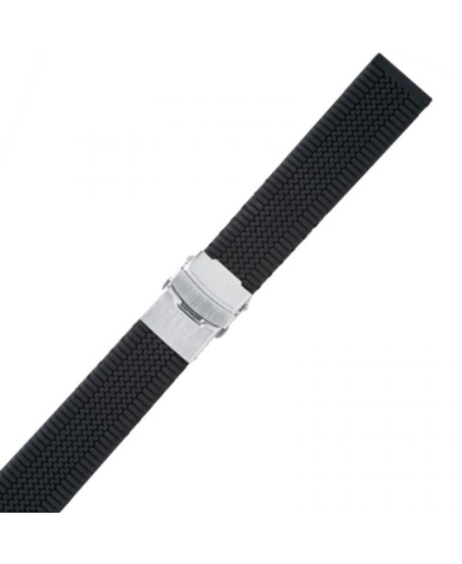 Watch Strap Diloy SBR30.01.22 Silicone Black 22 mm