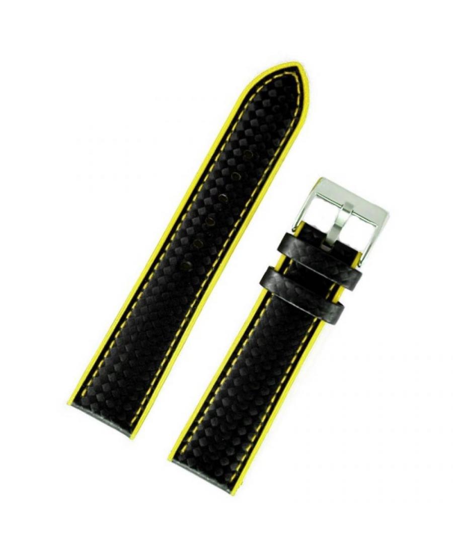 Watch Strap Diloy 400.55.22 Silicone Silikon Żółty 22 mm
