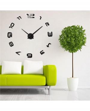 3D DIY Wall Clock 3D007B Настенные часы Plastic Black