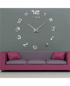 3D DIY Wall Clock 3D007S Настенные часы Plastic Silver color