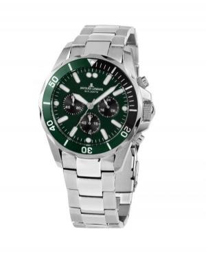 Mężczyźni klasyczny Diver kwarcowy analogowe Zegarek Chronograf JACQUES LEMANS 1-2091H Zielony Dial 44mm