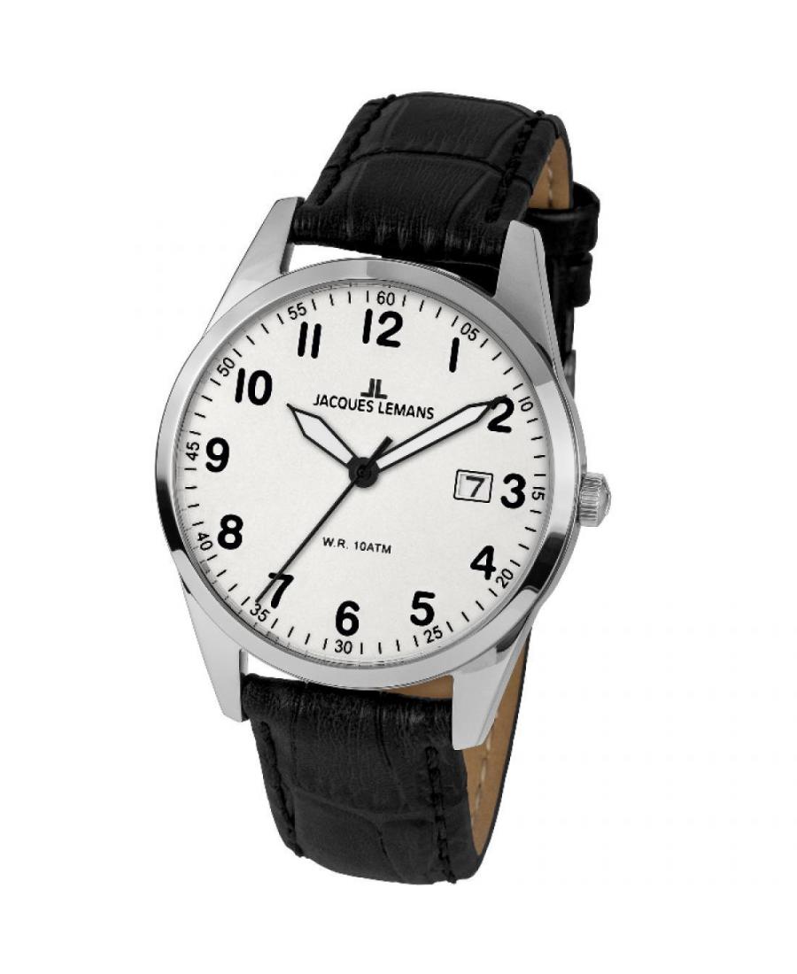 Men Classic Quartz Watch Jacques Lemans 1-2002B White Dial
