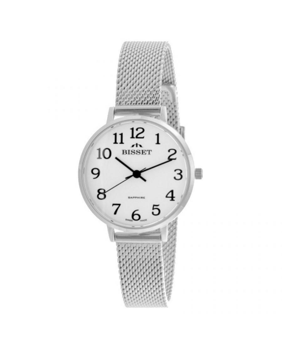 Kobiety klasyczny Szwajcar kwarcowy analogowe Zegarek BISSET BSBF30SAWX03BX Biały Dial 35mm