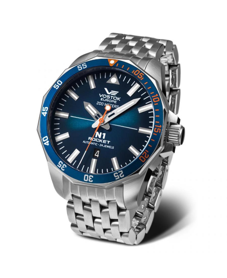 Mężczyźni Diver automatyczny analogowe Zegarek VOSTOK EUROPE NH35A-225A615BR Niebieska Dial 46mm