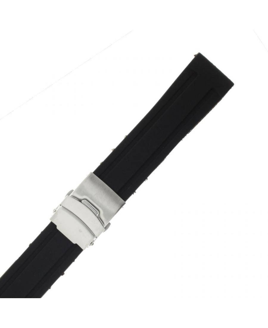 Watch Strap Diloy SBR36.01.20 Silicone czarny Silikon Czarny 20 mm