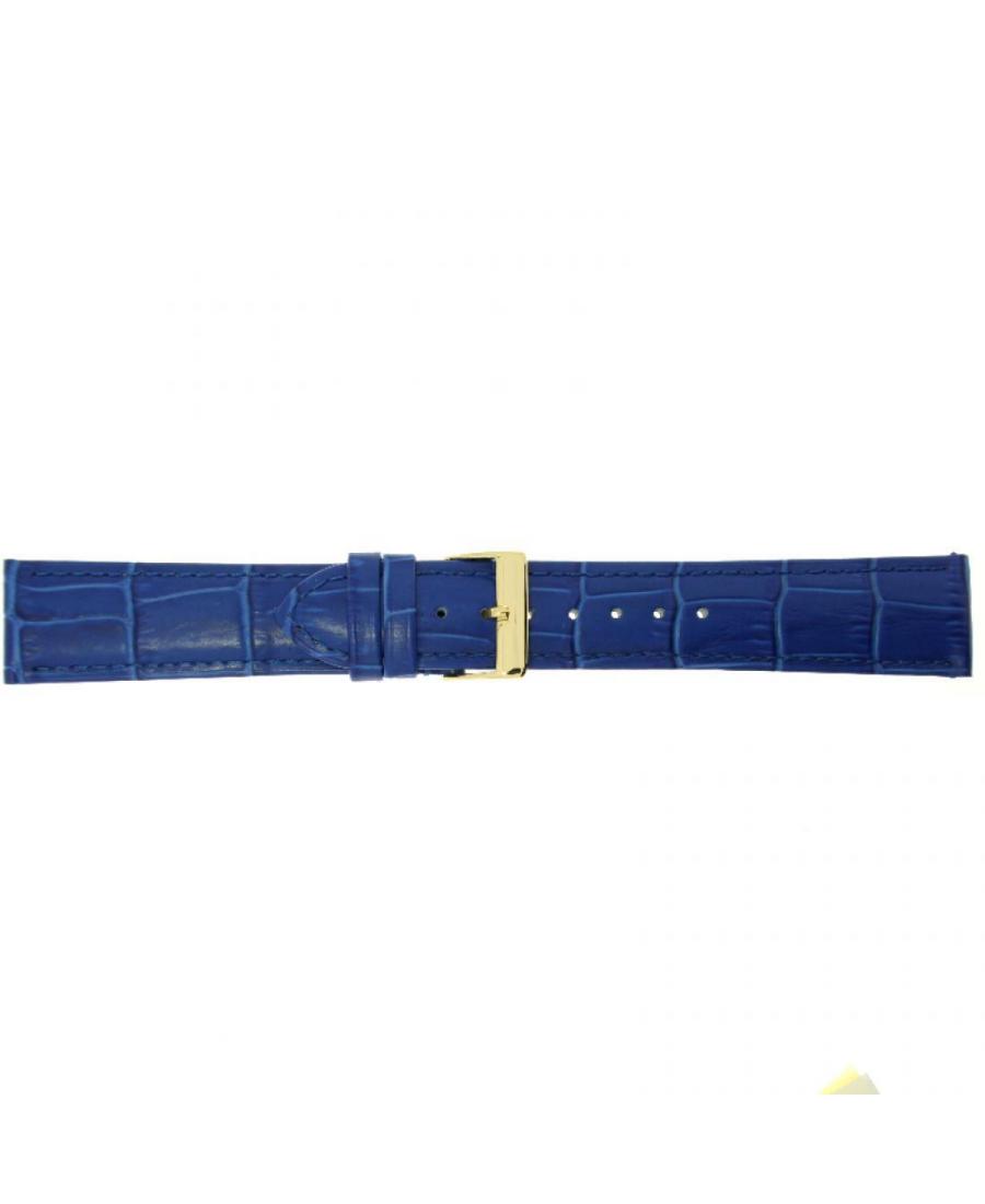 Watch Strap CONDOR Semi-padded Aligator Grain 613R.05.20.Y Blue 20 mm