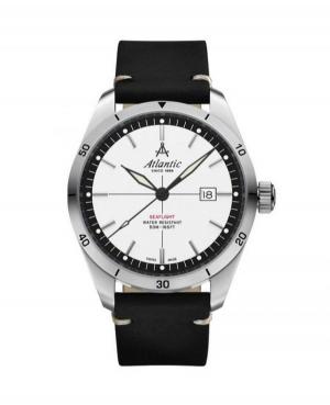Men Classic Swiss Quartz Analog Watch ATLANTIC 70351.41.11 White Dial 44mm