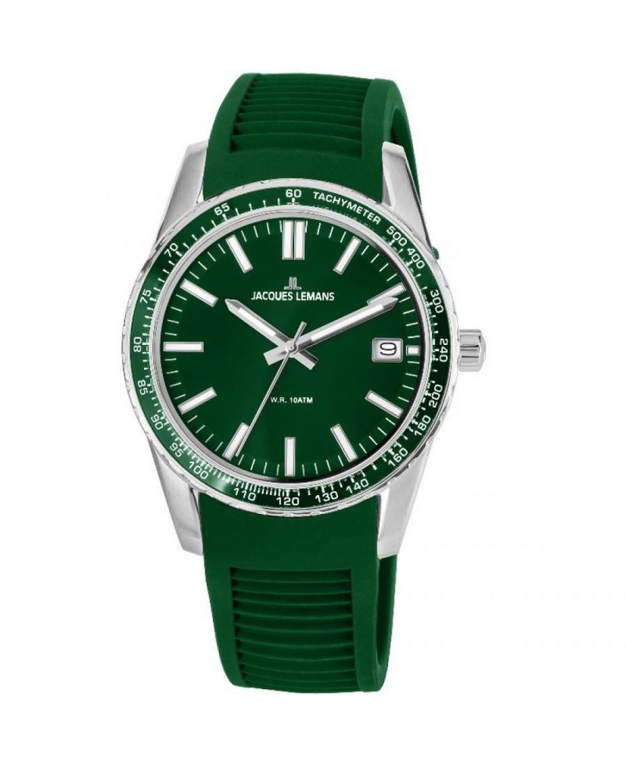 Mężczyźni sportowy kwarcowy analogowe Zegarek JACQUES LEMANS 1-2060D Zielony Dial 39mm