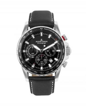 Mężczyźni sportowy kwarcowy analogowe Zegarek Chronograf JACQUES LEMANS 1-2099A Czarny Dial 42mm
